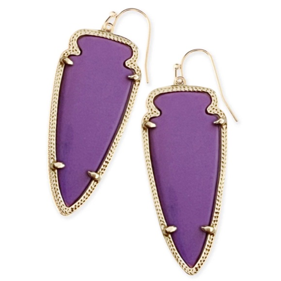 Kendra Scott Jewelry - KENDRA SCOTT • Gold Skylar Arrowhead Purple Earrings